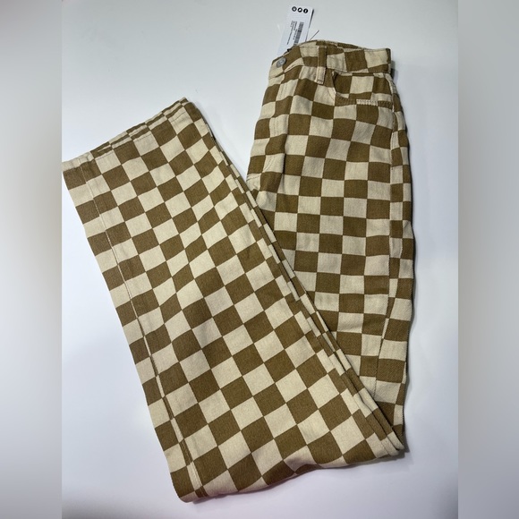NWT - BOOHOO TALL CHECKERBOARD PRINTED BOYFRIEND JEANS SIZE 6/M - Picture 3 of 15